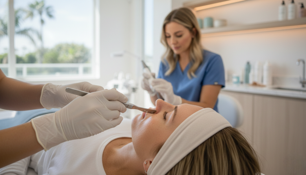 Dermaplaning facial treatment for smooth skin at a Del Mar CA med spa