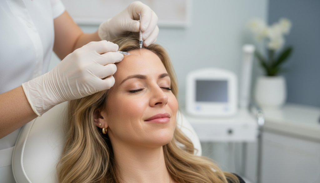 Facial cosmetic injectables procedure performed by a trained provider in Del Mar CA