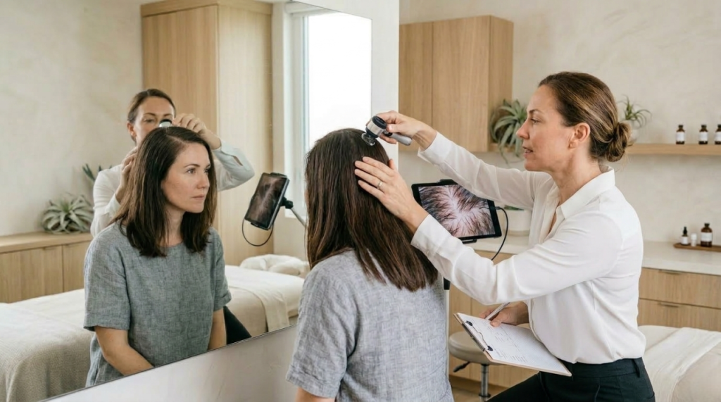 Hair restoration consultation for thinning hair in Del Mar CA med spa