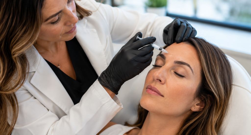 Professional performing baby Botox treatment for an adult patient at a med spa near Del Mar CA