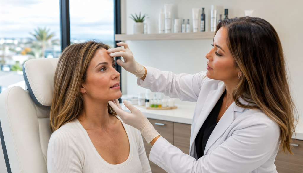 Skincare vs Botox consultation with an aesthetic medical provider at a Del Mar medical spa.